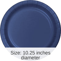 240/Case Bulk Navy Sturdy Style Paper Banquet Plates 10.25 inch
