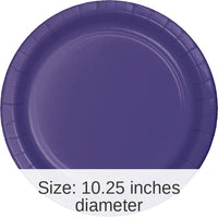 240/Case Bulk Purple Sturdy Style Paper Banquet Plates 10.25 inch