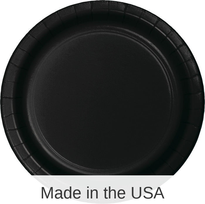 240/Case Bulk Black Velvet Sturdy Style Paper Banquet Plates 10.25 inch