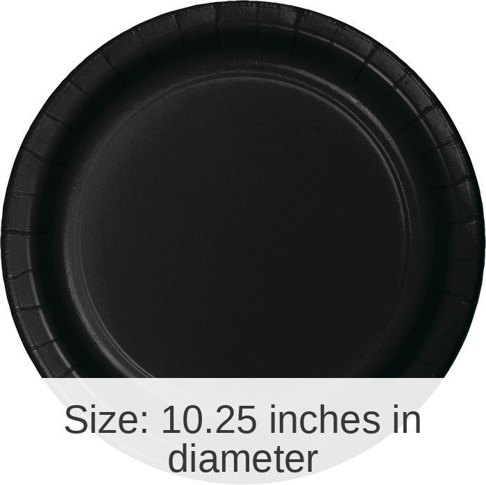 240/Case Bulk Black Velvet Sturdy Style Paper Banquet Plates 10.25 inch