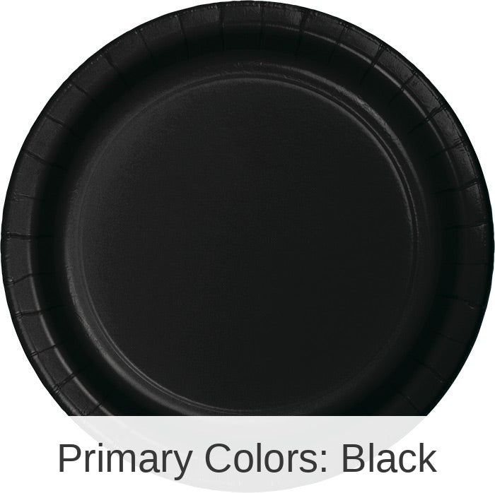 240/Case Bulk Black Velvet Sturdy Style Paper Banquet Plates 10.25 inch