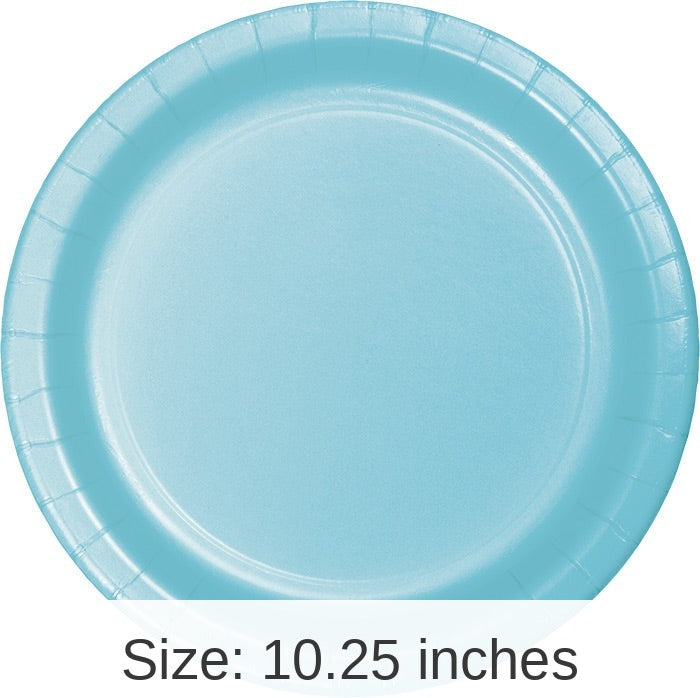 240/Case Bulk Pastel Blue Sturdy Style Paper Banquet Plates 10.25 inch