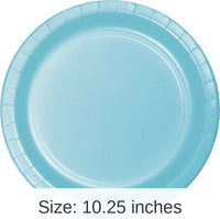240/Case Bulk Pastel Blue Sturdy Style Paper Banquet Plates 10.25 inch