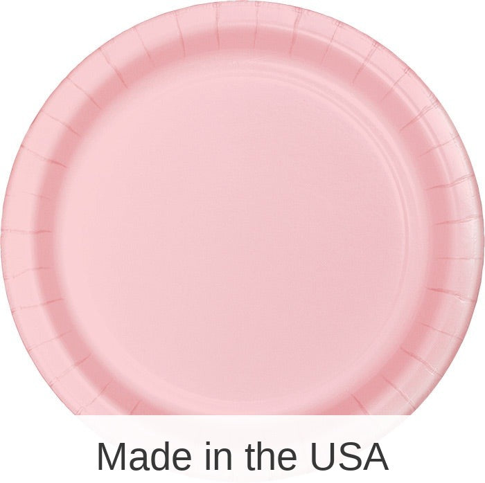 240/Case Bulk Classic Pink Sturdy Style Paper Banquet Plates 10.25 inch