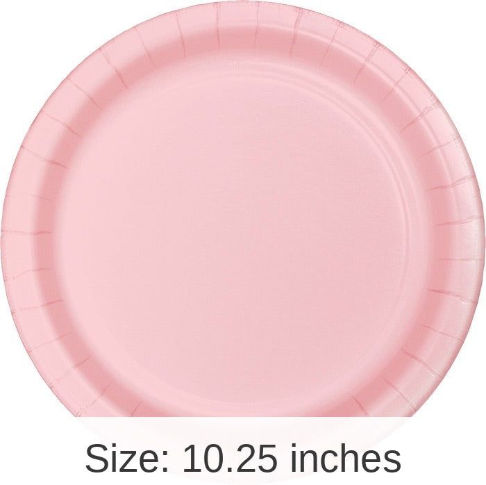 240/Case Bulk Classic Pink Sturdy Style Paper Banquet Plates 10.25 inch