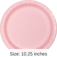 240/Case Bulk Classic Pink Sturdy Style Paper Banquet Plates 10.25 inch