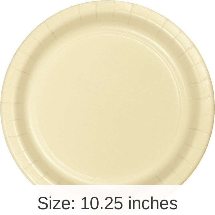 240/Case Bulk Ivory Sturdy Style Paper Banquet Plates 10.25 inch
