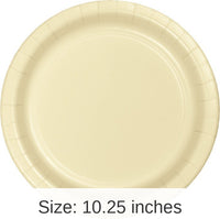 240/Case Bulk Ivory Sturdy Style Paper Banquet Plates 10.25 inch