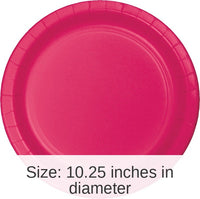 240/Case Bulk Hot Magenta Sturdy Style Paper Banquet Plates 10.25 inch