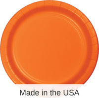 240/Case Bulk Sunkissed Orange Sturdy Style Paper Banquet Plates 10.25 inch
