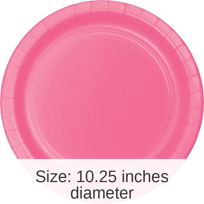 240/Case Bulk Candy Pink Sturdy Style Paper Banquet Plates 10.25 inch