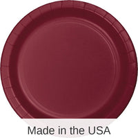 240/Case Bulk Burgundy Sturdy Style Paper Banquet Plates 10.25 inch