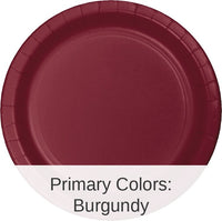 240/Case Bulk Burgundy Sturdy Style Paper Banquet Plates 10.25 inch