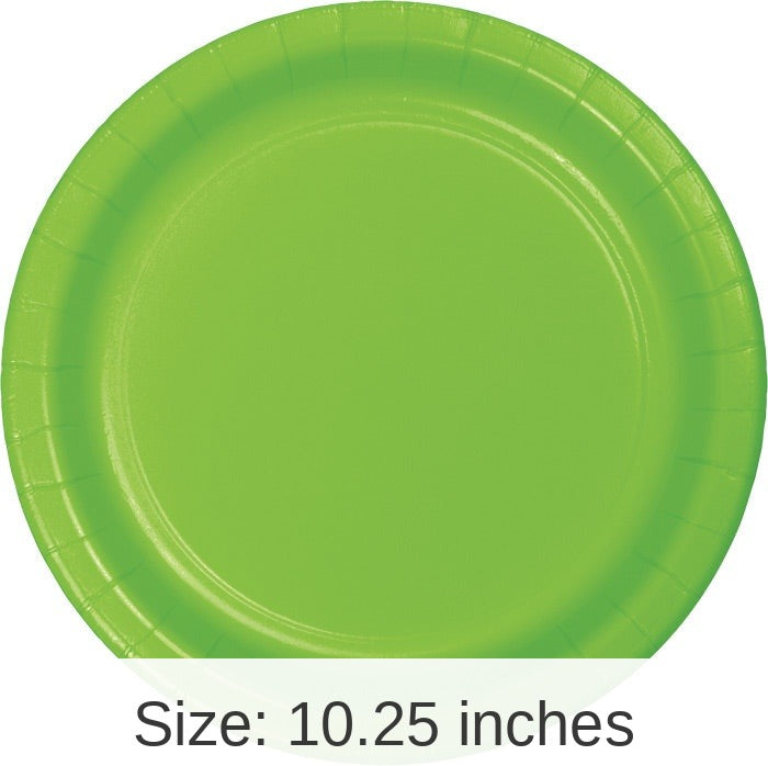 240/Case Bulk Fresh Lime Sturdy Style Paper Banquet Plates 10.25 inch