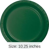 240/Case Bulk Hunter Green Sturdy Style Paper Banquet Plates 10.25 inch