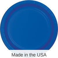 240/Case Bulk Cobalt Blue Sturdy Style Paper Banquet Plates 10.25 inch