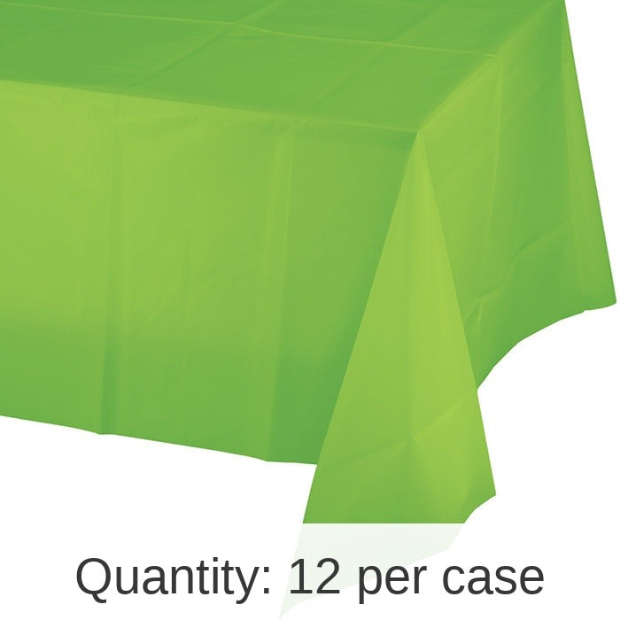 12/Case Bulk Fresh Lime Green Value Friendly Plastic Table Cover