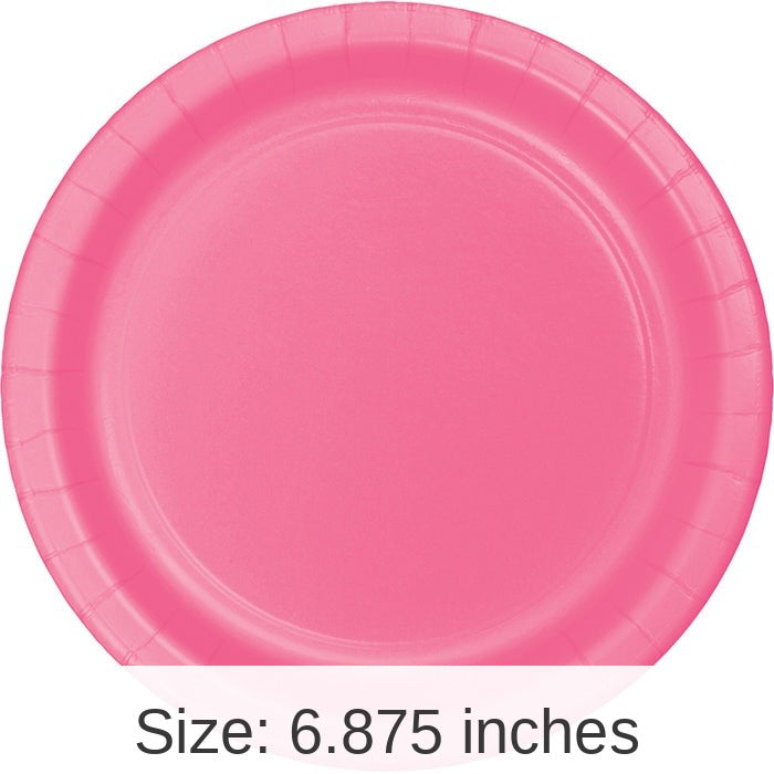 96/Case Bulk Candy Pink Value Friendly Dessert Plates