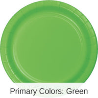 96/Case Bulk Fresh Lime Green Value Friendly Dessert Plates