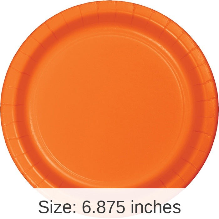 96/Case Bulk Sunkissed Orange Value Friendly Dessert Plates