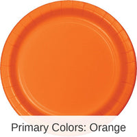 96/Case Bulk Sunkissed Orange Value Friendly Dessert Plates