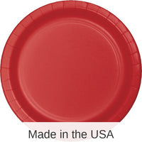 96/Case Bulk Classic Red Value Friendly Dessert Plates