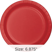 96/Case Bulk Classic Red Value Friendly Dessert Plates