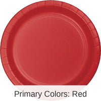 96/Case Bulk Classic Red Value Friendly Dessert Plates