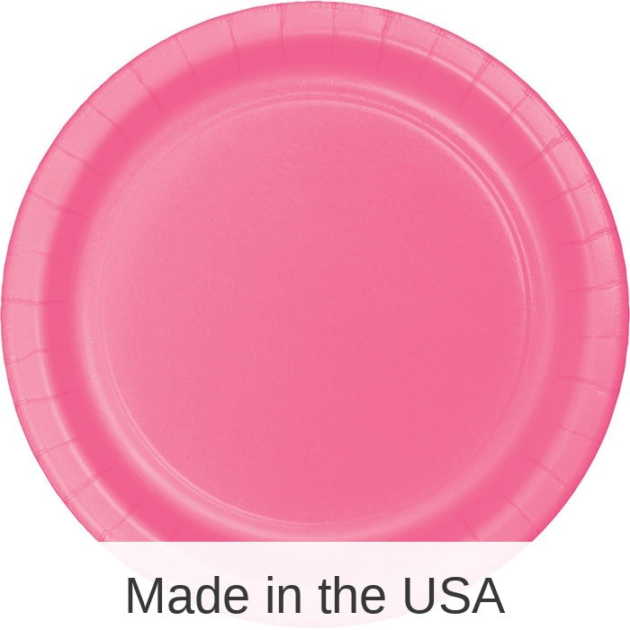 96/Case Bulk Candy Pink Value Friendly 8.75 inch Dinner Plates