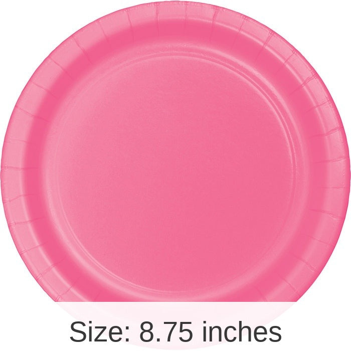 96/Case Bulk Candy Pink Value Friendly 8.75 inch Dinner Plates