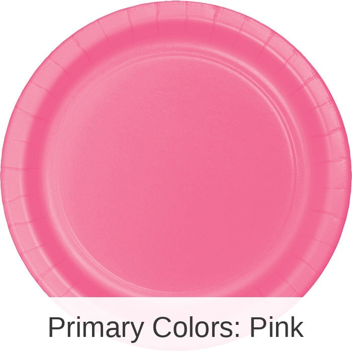 96/Case Bulk Candy Pink Value Friendly 8.75 inch Dinner Plates