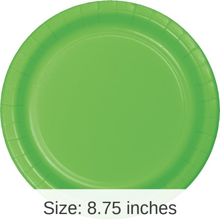 96/Case Bulk Fresh Lime Green Value Friendly 8.75 inch Dinner Plates