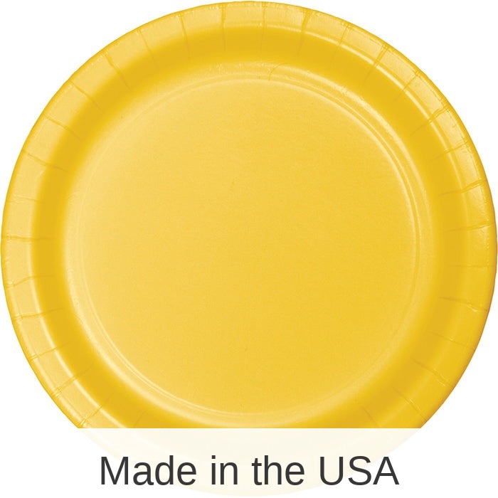 96/Case Bulk School Bus Yellow Value Friendly 8.75 inch Dinner Plates