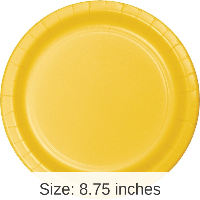 96/Case Bulk School Bus Yellow Value Friendly 8.75 inch Dinner Plates