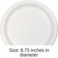 96/Case Bulk White Value Friendly 8.75 inch Dinner Plates