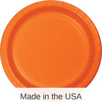 96/Case Bulk Sunkissed Orange Value Friendly 8.75 inch Dinner Plates