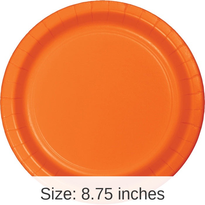 96/Case Bulk Sunkissed Orange Value Friendly 8.75 inch Dinner Plates