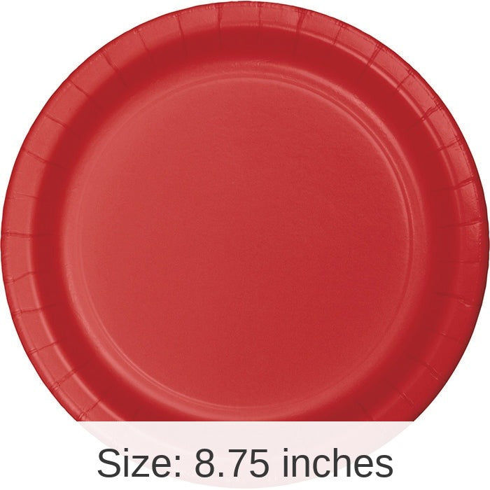 96/Case Bulk Classic Red Value Friendly 8.75 inch Dinner Plates