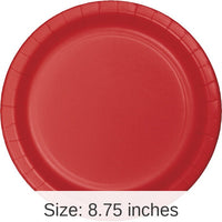 96/Case Bulk Classic Red Value Friendly 8.75 inch Dinner Plates