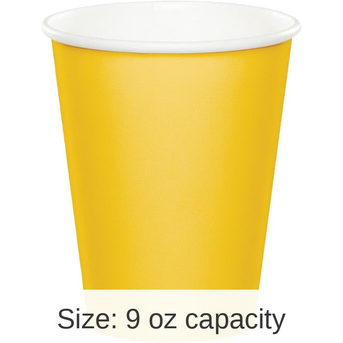 240/Case Bulk School Bus Yellow 9 oz Hot & Cold Cups