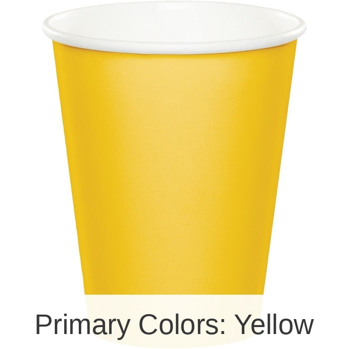 240/Case Bulk School Bus Yellow 9 oz Hot & Cold Cups