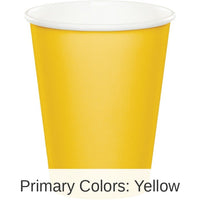 240/Case Bulk School Bus Yellow 9 oz Hot & Cold Cups
