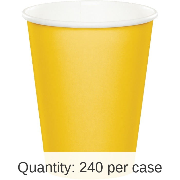 240/Case Bulk School Bus Yellow 9 oz Hot & Cold Cups