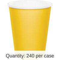 240/Case Bulk School Bus Yellow 9 oz Hot & Cold Cups