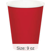 240/Case Bulk Classic Red 9 oz Hot & Cold Cups