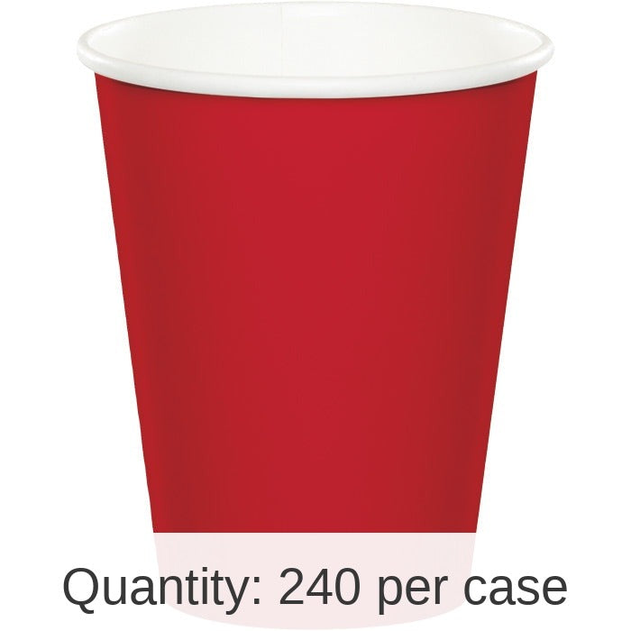 240/Case Bulk Classic Red 9 oz Hot & Cold Cups