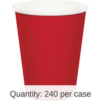 240/Case Bulk Classic Red 9 oz Hot & Cold Cups