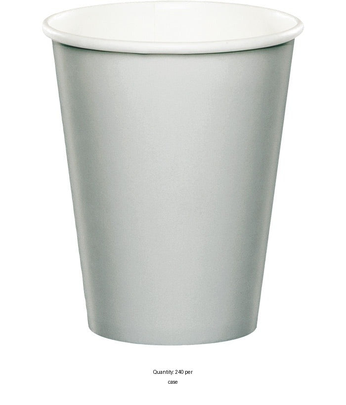 240/Case Bulk Shimmering Silver 9 oz Hot & Cold Cups