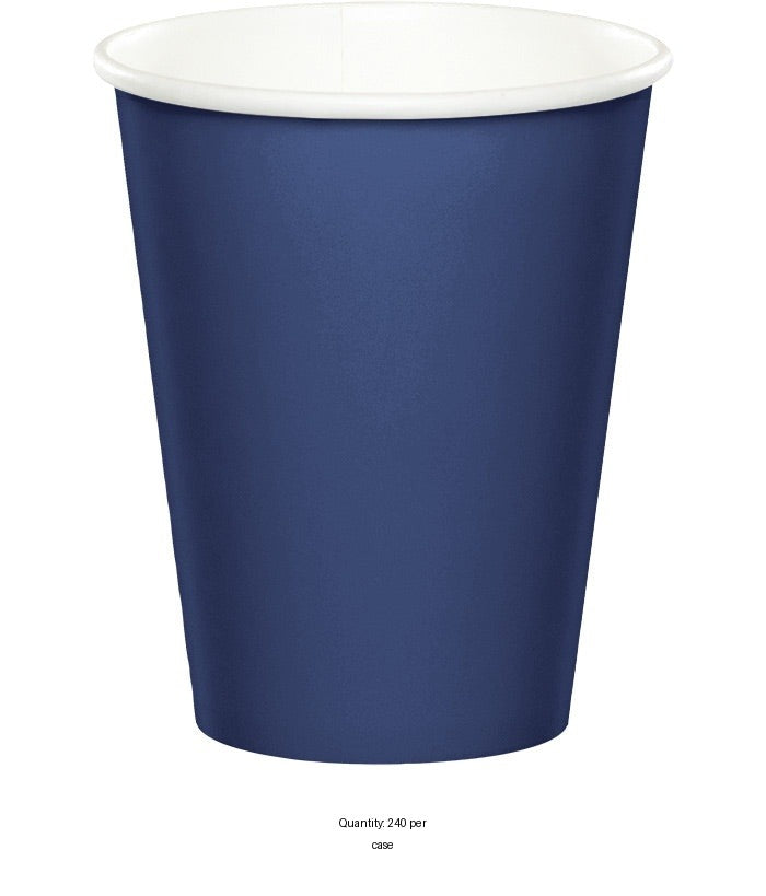 240/Case Bulk Navy 9 oz Hot & Cold Cups