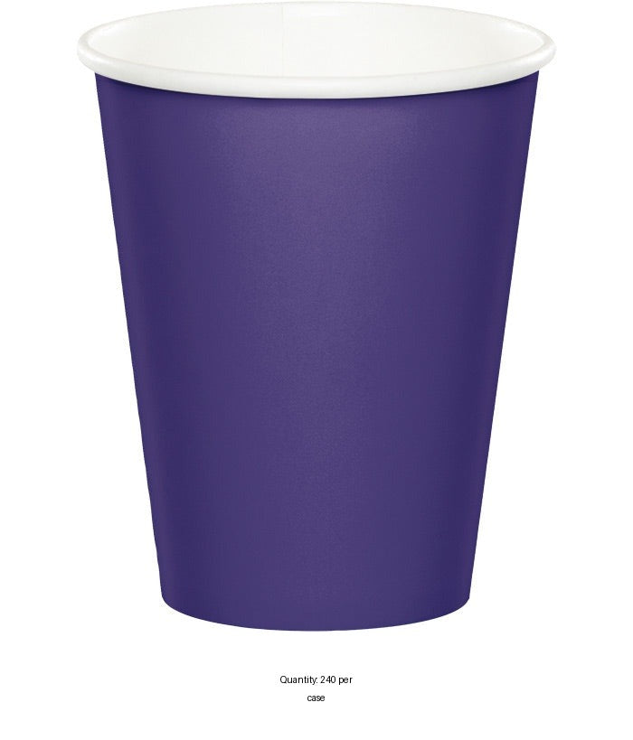 240/Case Bulk Purple 9 oz Hot & Cold Cups